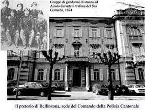Pretorio di Bellinzona con foto storica di gruppo