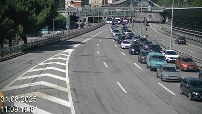 <h2>Webcam sur l'A2 en Suisse juste après le passage de la frontière italienne. Vue orientée vers Lugano</h2>