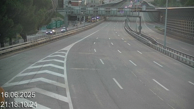 Webcam sur l'A2 en Suisse juste après le passage de la frontière italienne. Vue orientée vers Lugano