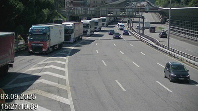 <h2>Webcam sur l'A2 en Suisse juste après le passage de la frontière italienne. Vue orientée vers Lugano</h2>