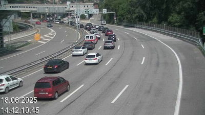 <h2>Webcam à la frontière entre la Suisse et l'Italie. Vue orientée vers le poste de contrôle des voitures depuis l'A2 en Suisse à Chiasso vers Como</h2>