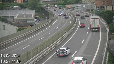 Webcam sur l'A2 en Suisse avant la ville de Balerna, en direction de la frontière italienne.