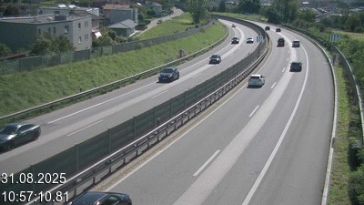 <h2>Caméra à hauteur de la station service de Coldrerio, avant Balerna. Vue orientée vers la frontière avec l'Italie se trouvant à 3 kilomètres.</h2>