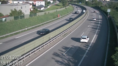 <h2>Caméra à hauteur de la station service de Coldrerio, avant Balerna. Vue orientée vers la frontière avec l'Italie se trouvant à 3 kilomètres.</h2>
