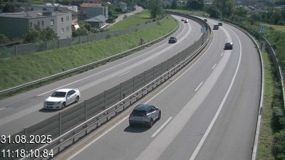 <h2>Caméra à hauteur de la station service de Coldrerio, avant Balerna. Vue orientée vers la frontière avec l'Italie se trouvant à 3 kilomètres.</h2>