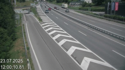 Webcam située à Mendrisio, à hauteur de la sortie 52 Varese. Vue orientée vers Lugano