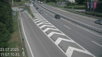 Webcam située à Mendrisio, à hauteur de la sortie 52 Varese. Vue orientée vers Lugano