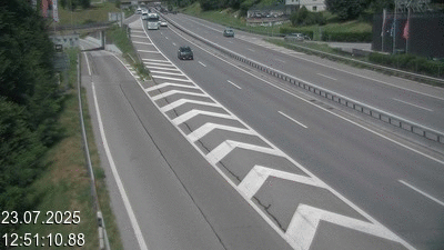Webcam située à Mendrisio, à hauteur de la sortie 52 Varese. Vue orientée vers Lugano