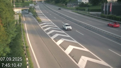 Webcam située à Mendrisio, à hauteur de la sortie 52 Varese. Vue orientée vers Lugano