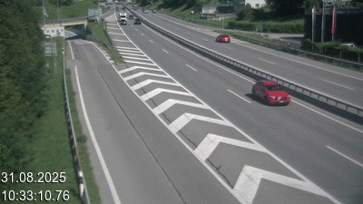 Webcam située à Mendrisio, à hauteur de la sortie 52 Varese. Vue orientée vers Lugano