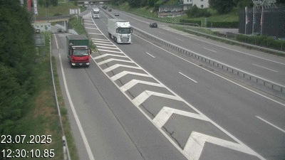Webcam située à Mendrisio, à hauteur de la sortie 52 Varese. Vue orientée vers Lugano