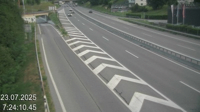Webcam située à Mendrisio, à hauteur de la sortie 52 Varese. Vue orientée vers Lugano