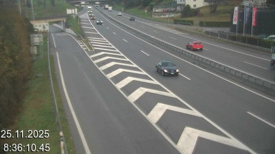 Webcam située à Mendrisio, à hauteur de la sortie 52 Varese. Vue orientée vers Lugano