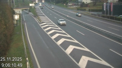 Webcam située à Mendrisio, à hauteur de la sortie 52 Varese. Vue orientée vers Lugano