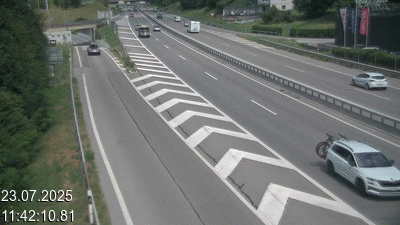 Webcam située à Mendrisio, à hauteur de la sortie 52 Varese. Vue orientée vers Lugano
