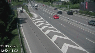 Webcam située à Mendrisio, à hauteur de la sortie 52 Varese. Vue orientée vers Lugano