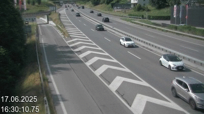 Webcam située à Mendrisio, à hauteur de la sortie 52 Varese. Vue orientée vers Lugano
