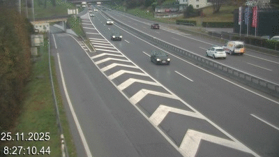 Webcam située à Mendrisio, à hauteur de la sortie 52 Varese. Vue orientée vers Lugano