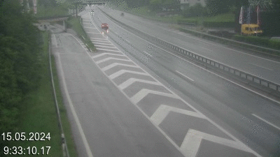 Webcam située à Mendrisio, à hauteur de la sortie 52 Varese. Vue orientée vers Lugano