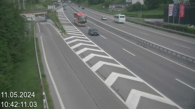 Webcam située à Mendrisio, à hauteur de la sortie 52 Varese. Vue orientée vers Lugano