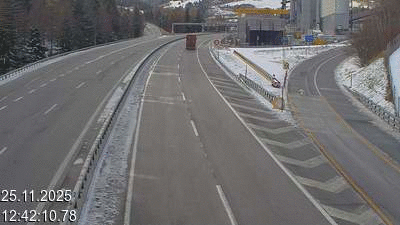 Webcam tunnel du Gothard - Autoroute A2 - Airolo-Nord, avant le Tunnel du Gothard - BK 107