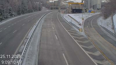 Webcam tunnel du Gothard - Autoroute A2 - Airolo-Nord, avant le Tunnel du Gothard - BK 107