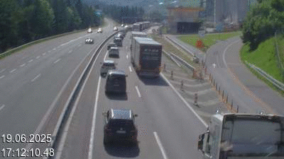 Webcam tunnel du Gothard - Autoroute A2 - Airolo-Nord, avant le Tunnel du Gothard - BK 107