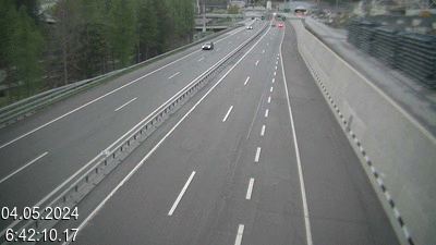 Caméra autoroute Suisse - Autoroute A2 - Airolo-Nord, avant le Tunnel du Gothard