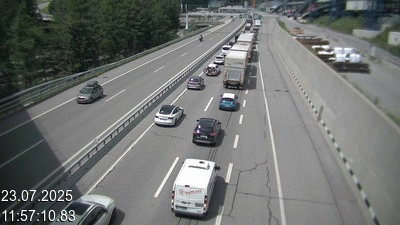 Webcam tunnel du Gothard - Autoroute A2 - Airolo-Nord, avant le Tunnel du Gothard