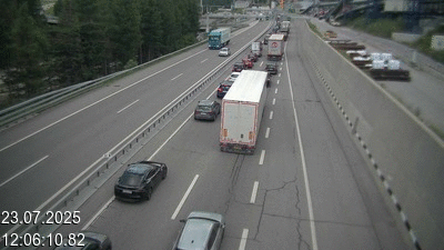 Webcam tunnel du Gothard - Autoroute A2 - Airolo-Nord, avant le Tunnel du Gothard