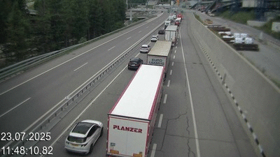 Webcam tunnel du Gothard - Autoroute A2 - Airolo-Nord, avant le Tunnel du Gothard