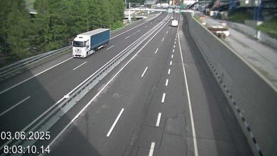 Webcam tunnel du Gothard - Autoroute A2 - Airolo-Nord, avant le Tunnel du Gothard