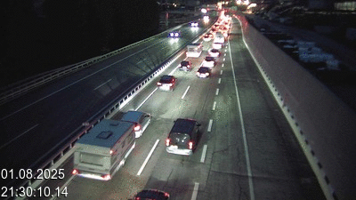 Webcam tunnel du Gothard - Autoroute A2 - Airolo-Nord, avant le Tunnel du Gothard