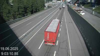Webcam tunnel du Gothard - Autoroute A2 - Airolo-Nord, avant le Tunnel du Gothard
