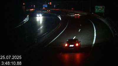 Webcam sur l'A2 en Suisse au sud de Lugano, à l'entrée du tunnel San Salvatore (Galleria Grancia). Vue orientée vers Como et Milan